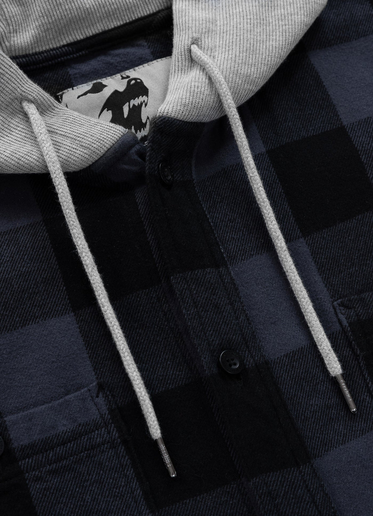 Woodson - Gray/Black Hooded Flannel Shirt