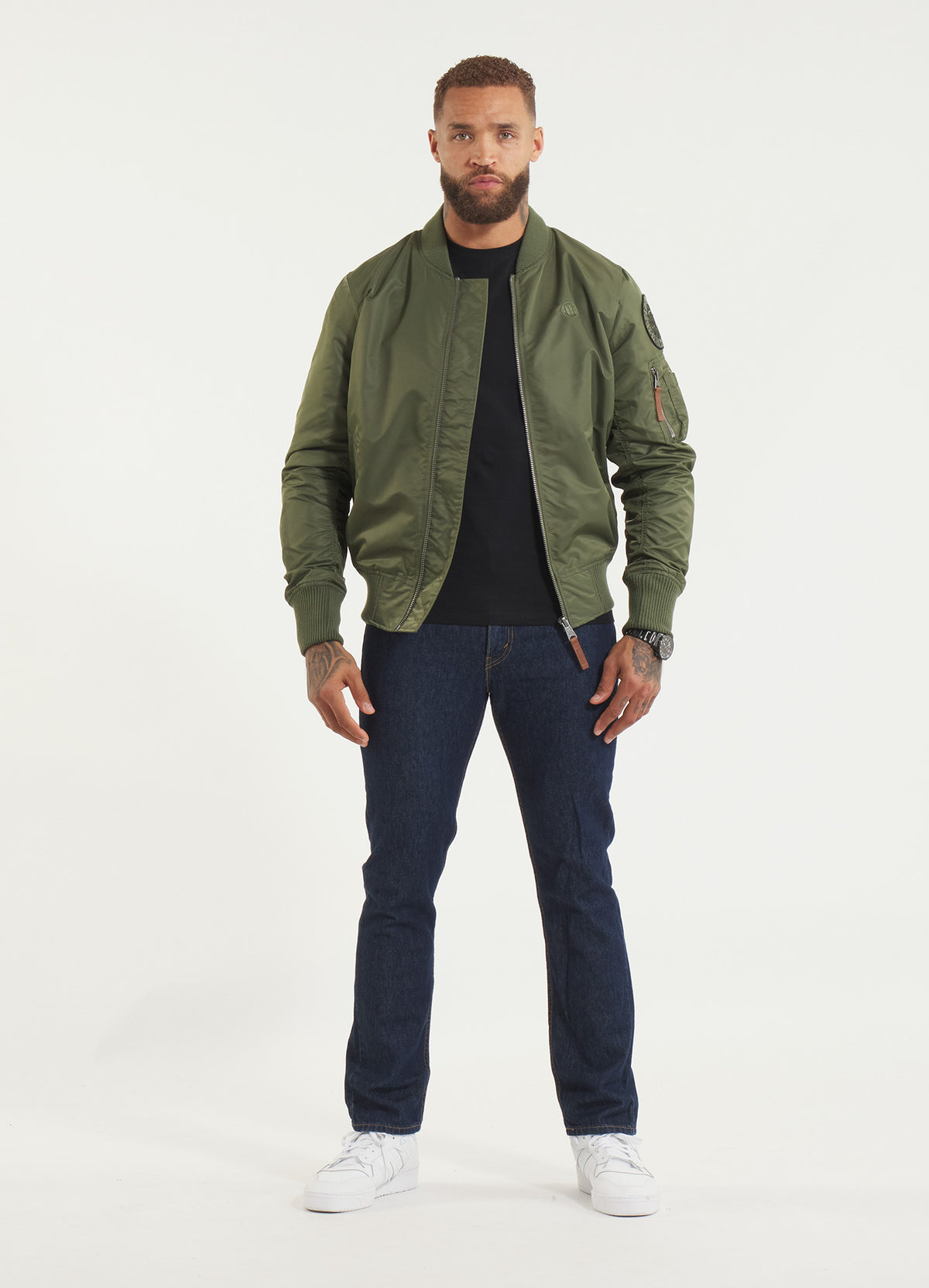 MA-1 Logo Bomber Jacket - Olive