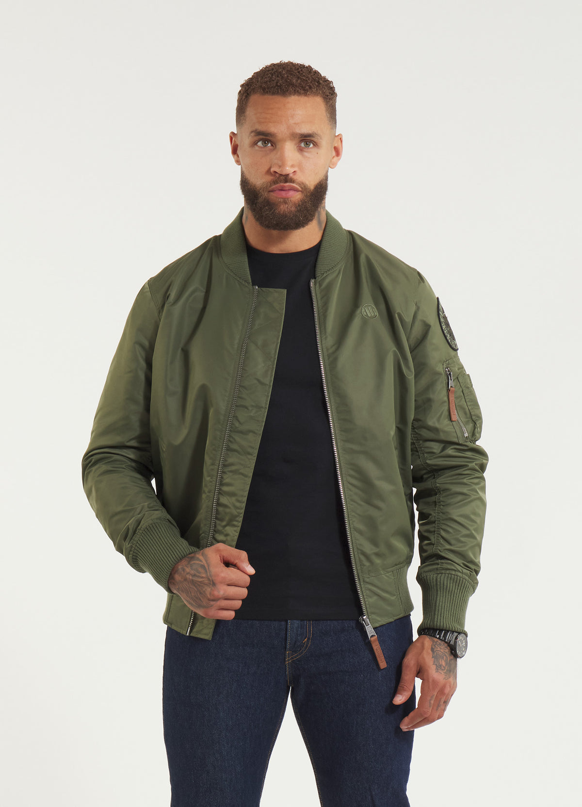 MA-1 Logo Bomber Jacket - Olive