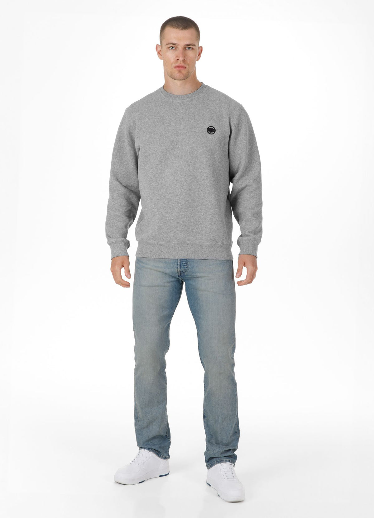 Small Logo Pique Sweatshirt - Gray