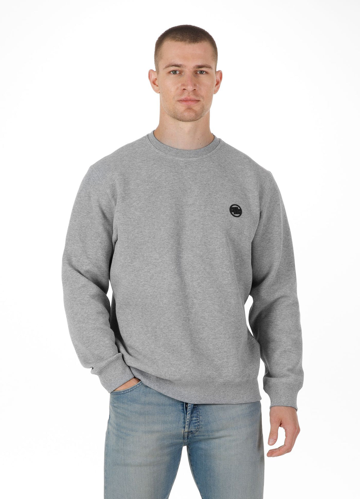 Small Logo Pique Sweatshirt - Gray