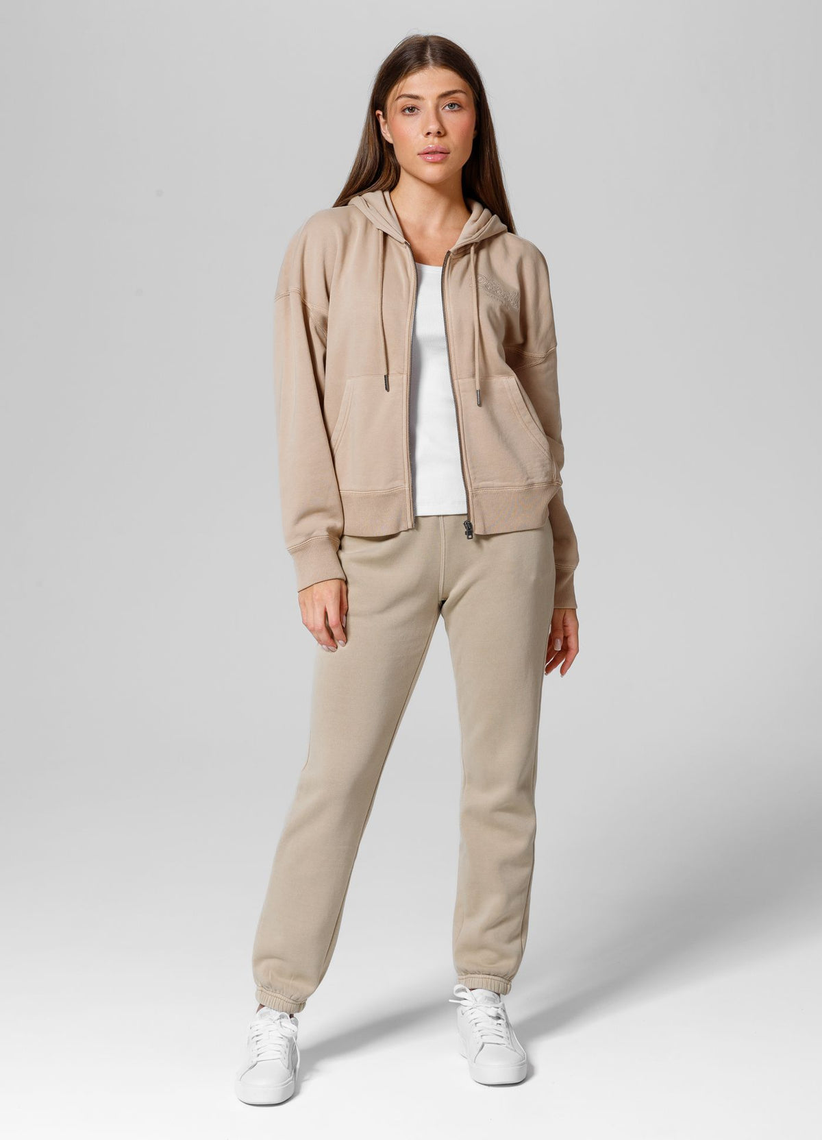 Women&#39;s zip-up hoodie Washed Manzanita II - Sand