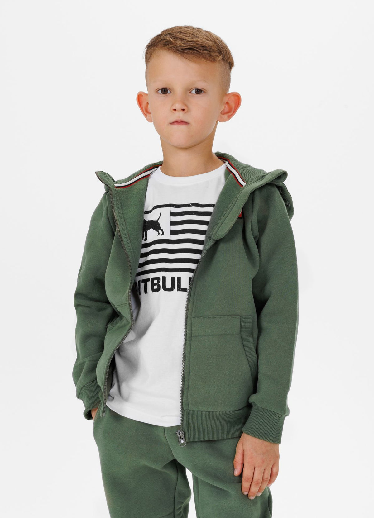 Kids zip-up hoodie Hilltop Junior - Olive