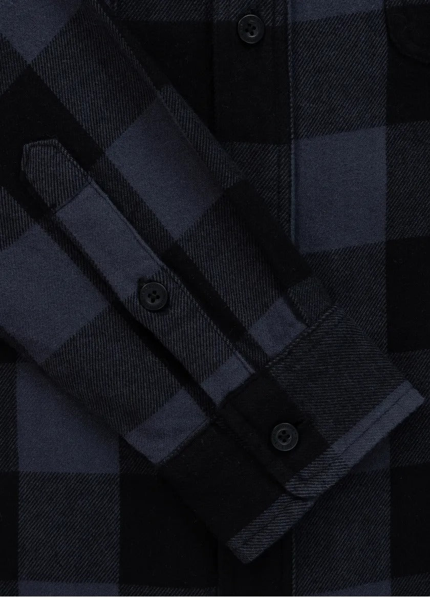 Woodson - Gray/Black Hooded Flannel Shirt