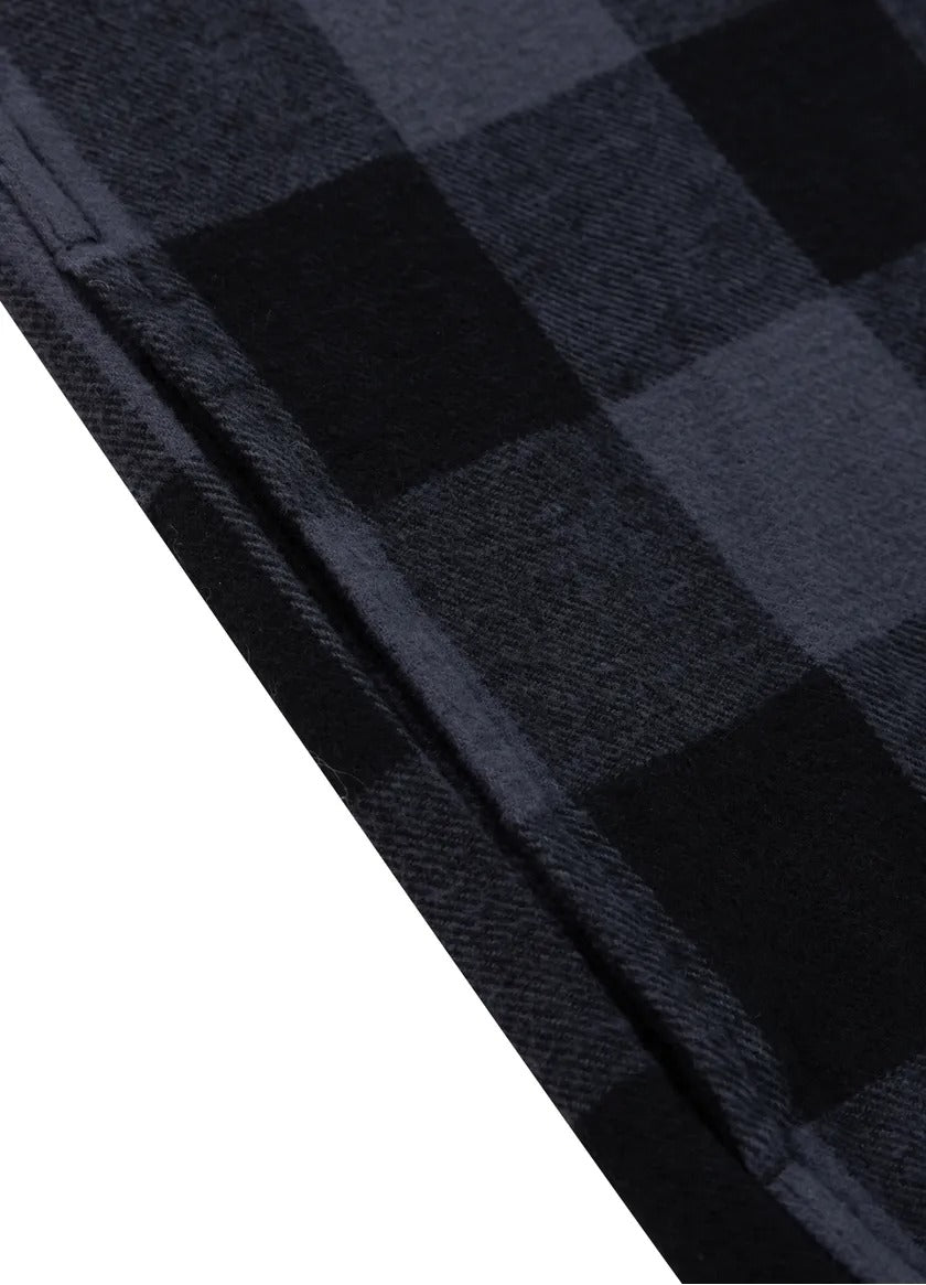 Woodson - Gray/Black Hooded Flannel Shirt