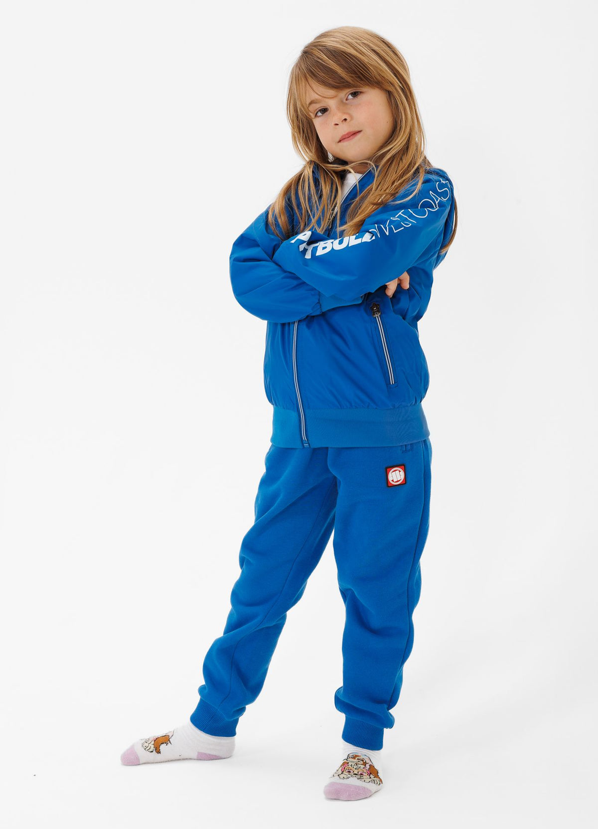 Athletic Sleeve Junior Hooded Jacket - Blue