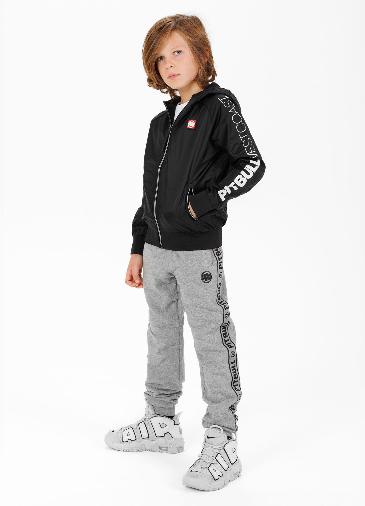 Kids hooded jacket Athletic Sleeve Junior - Black