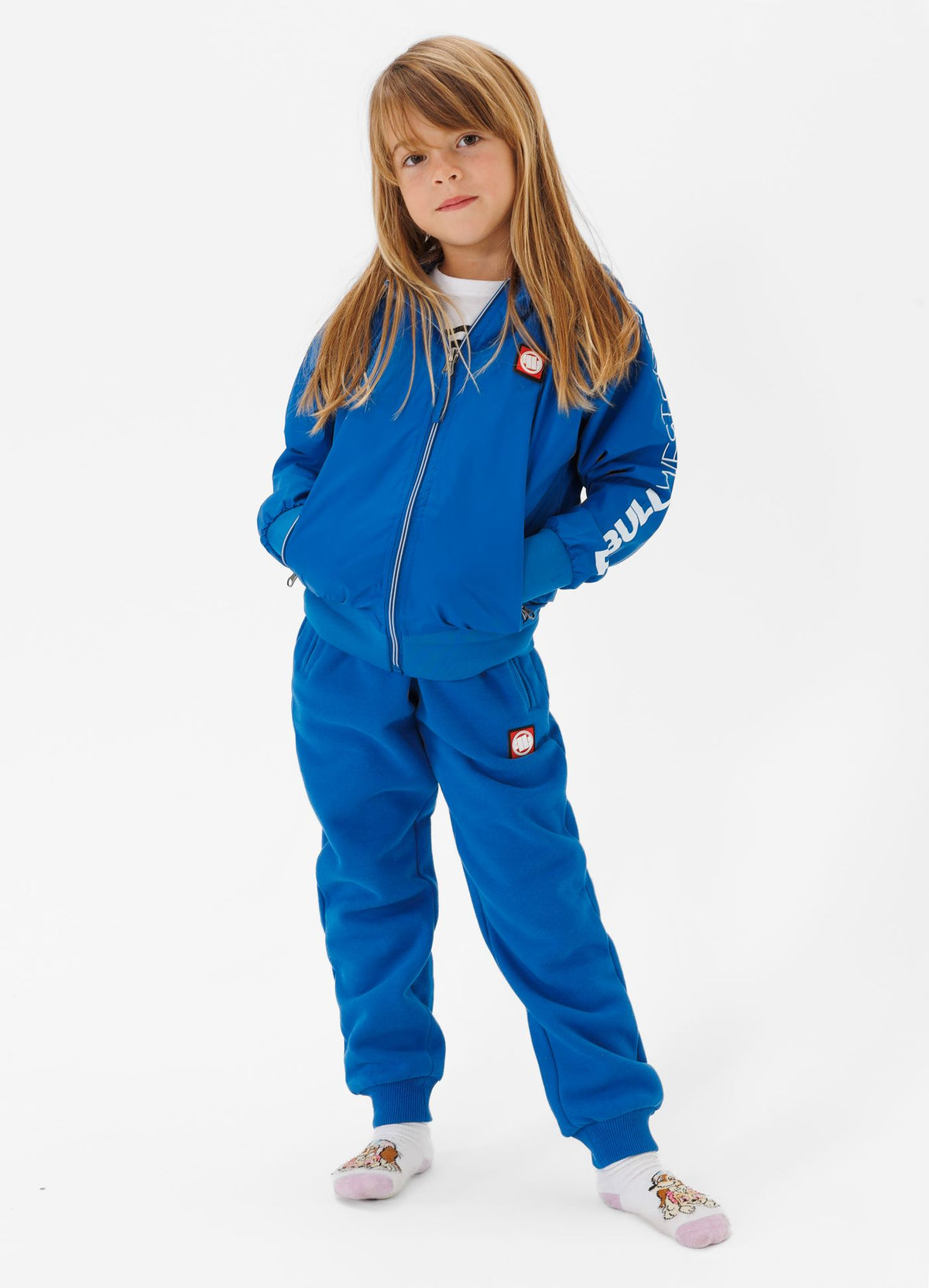 Athletic Sleeve Junior Hooded Jacket - Blue