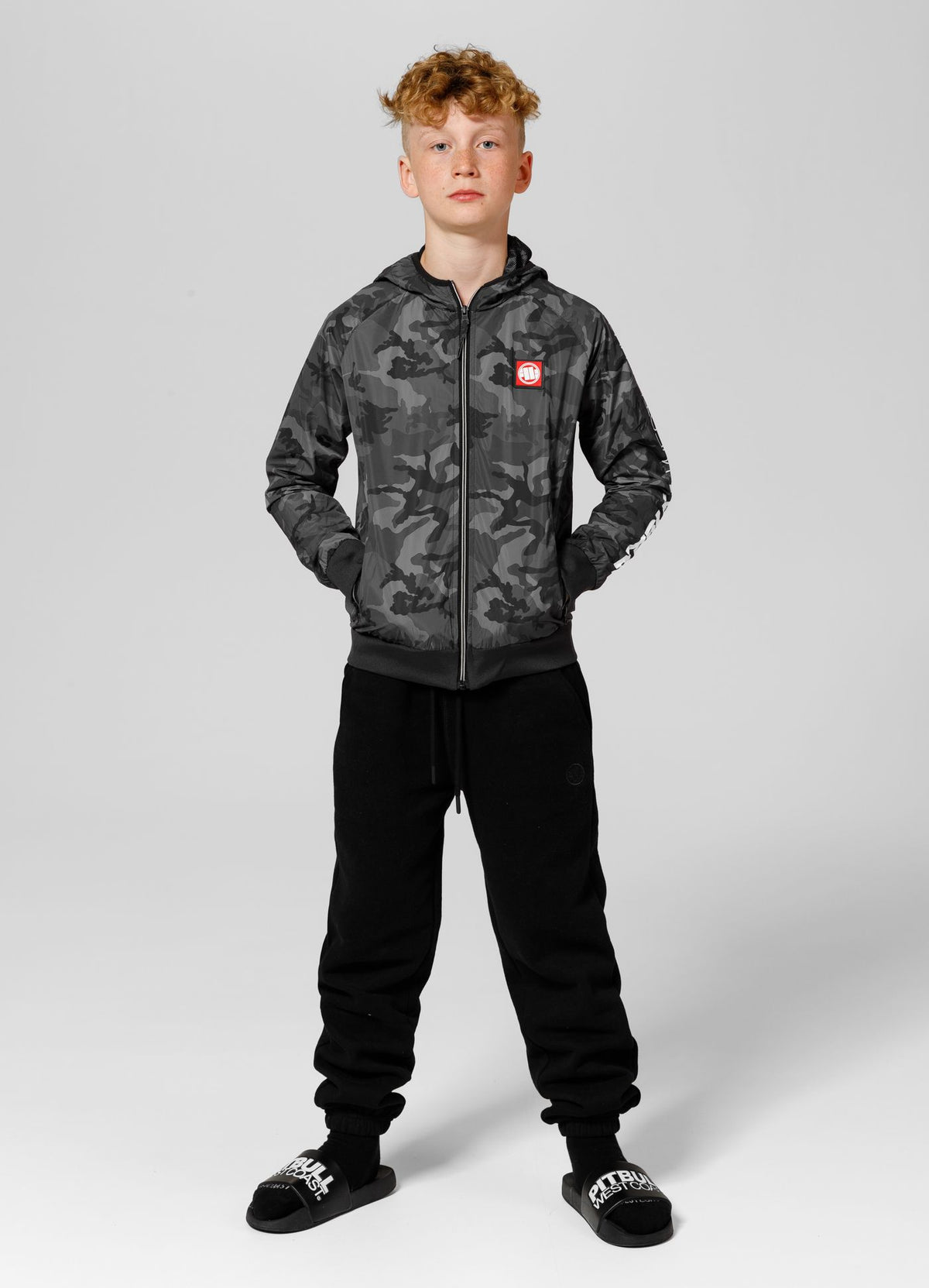 Athletic Sleeve Junior Hooded Jacket - Black Camo