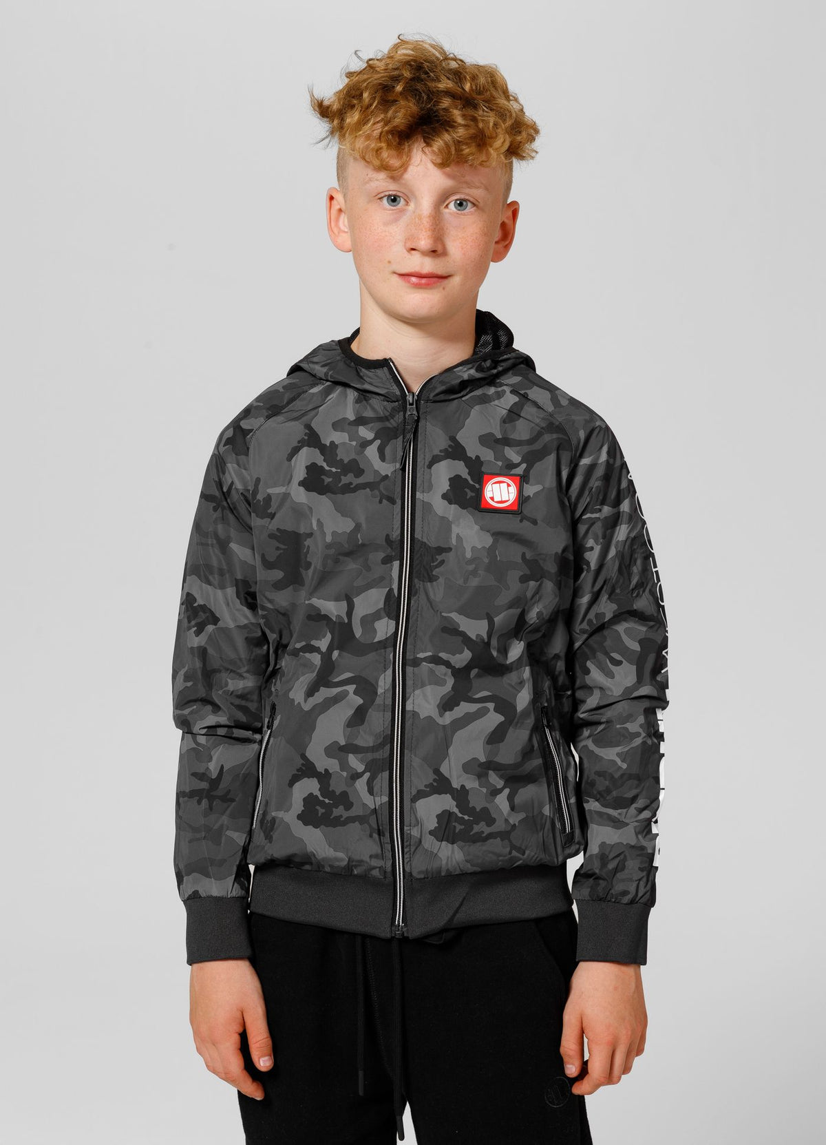 Athletic Sleeve Junior Hooded Jacket - Black Camo