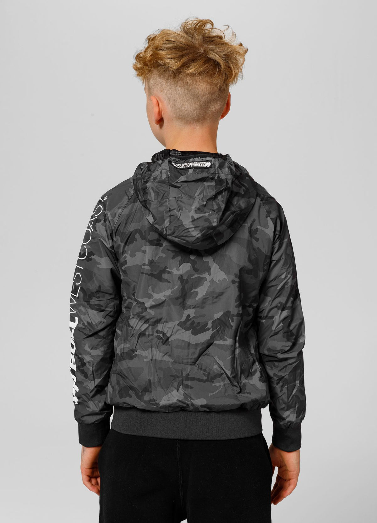 Athletic Sleeve Junior Hooded Jacket - Black Camo