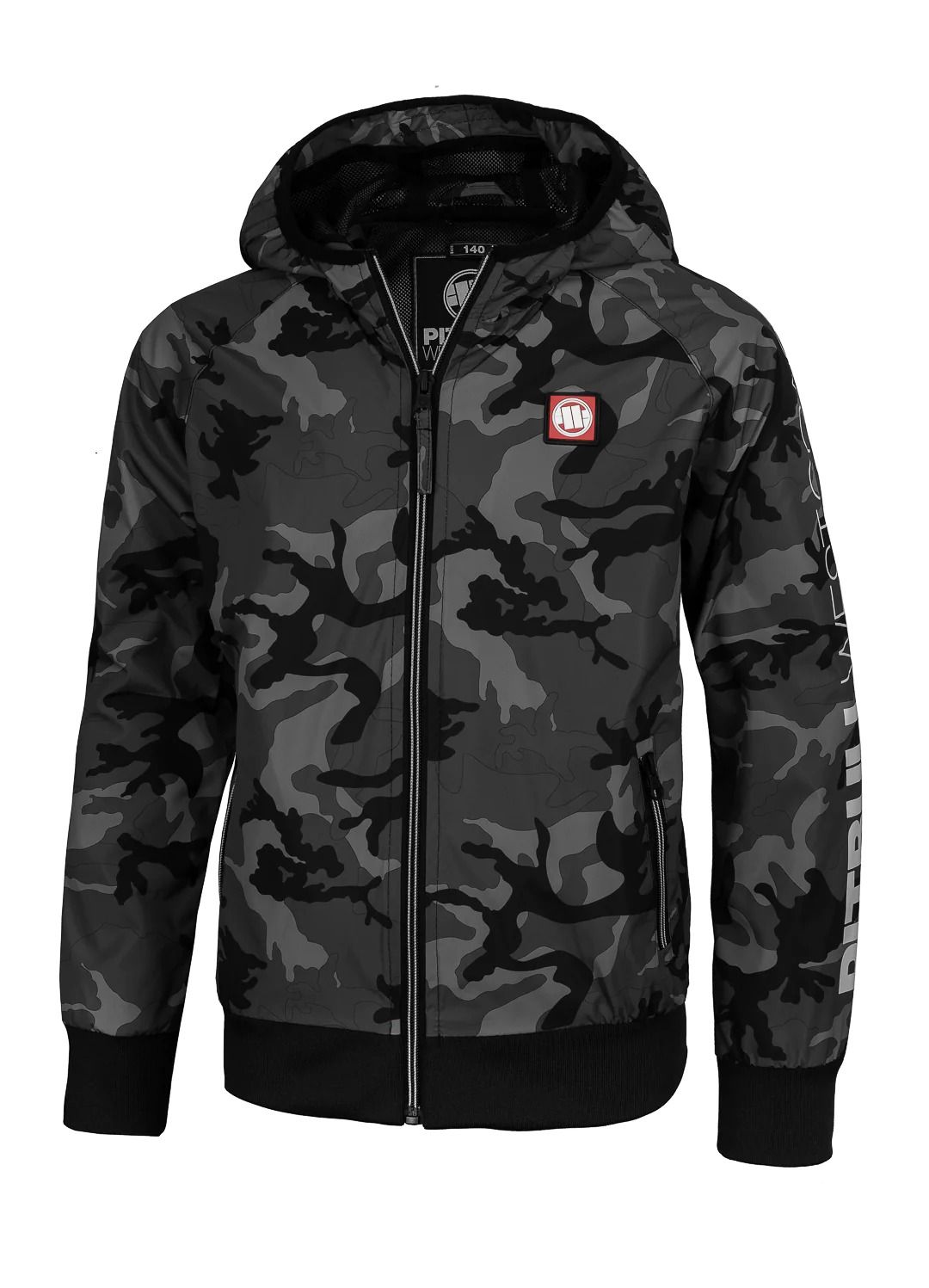 Athletic Sleeve Junior Hooded Jacket - Black Camo