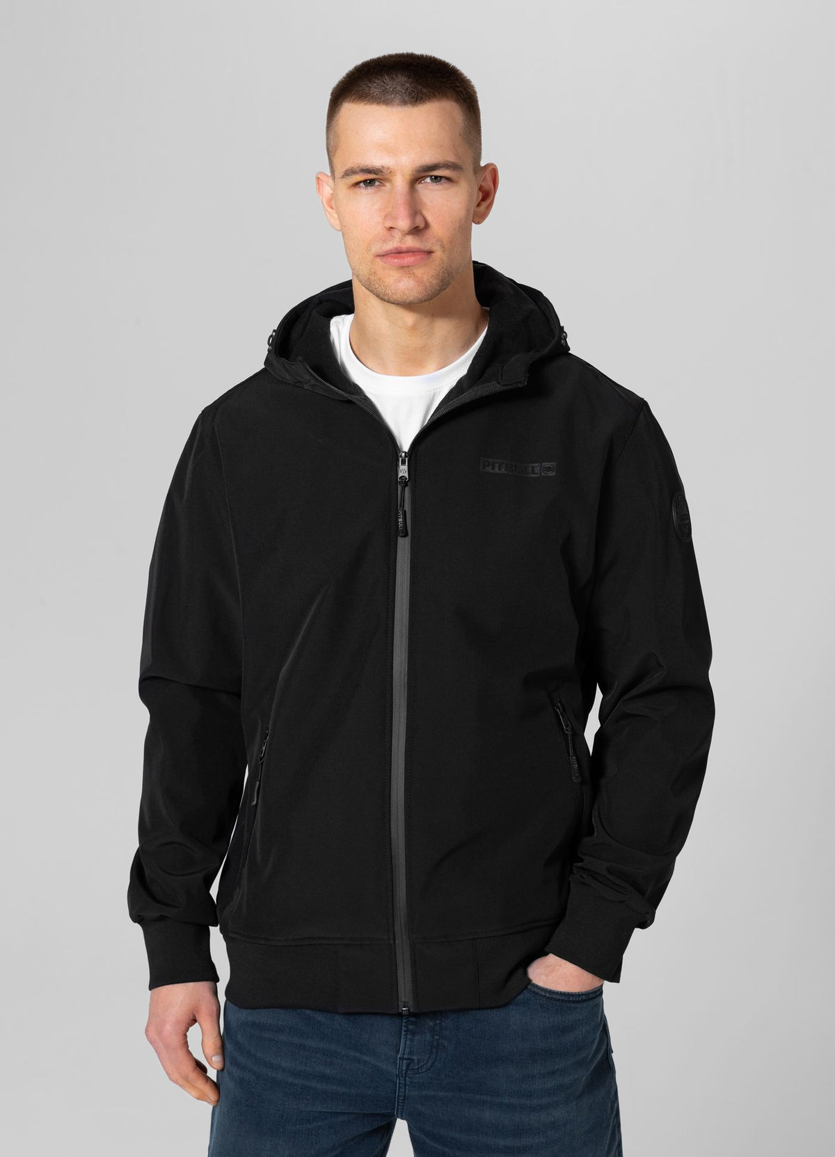 Men&#39;s Hooded Softshell Jacket Midway II - Black