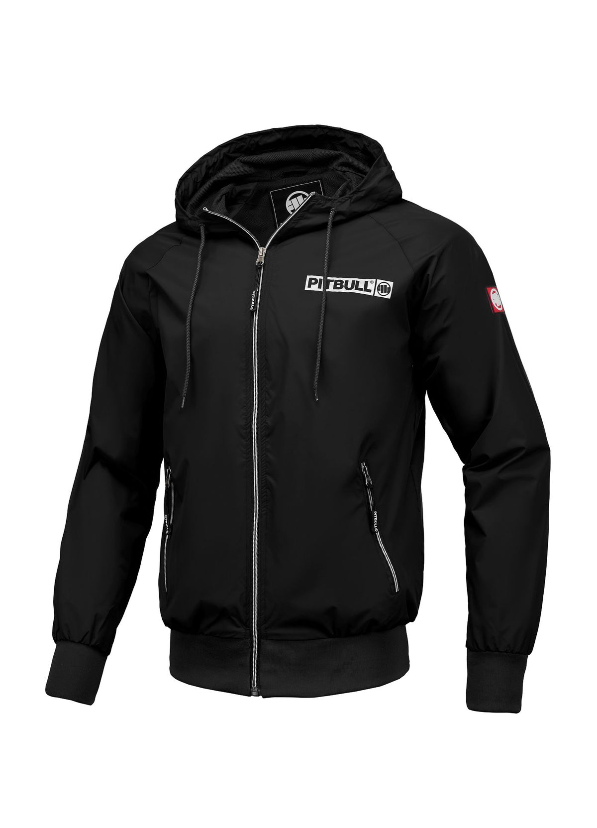 Athletic Logo Hooded Jacket - Black