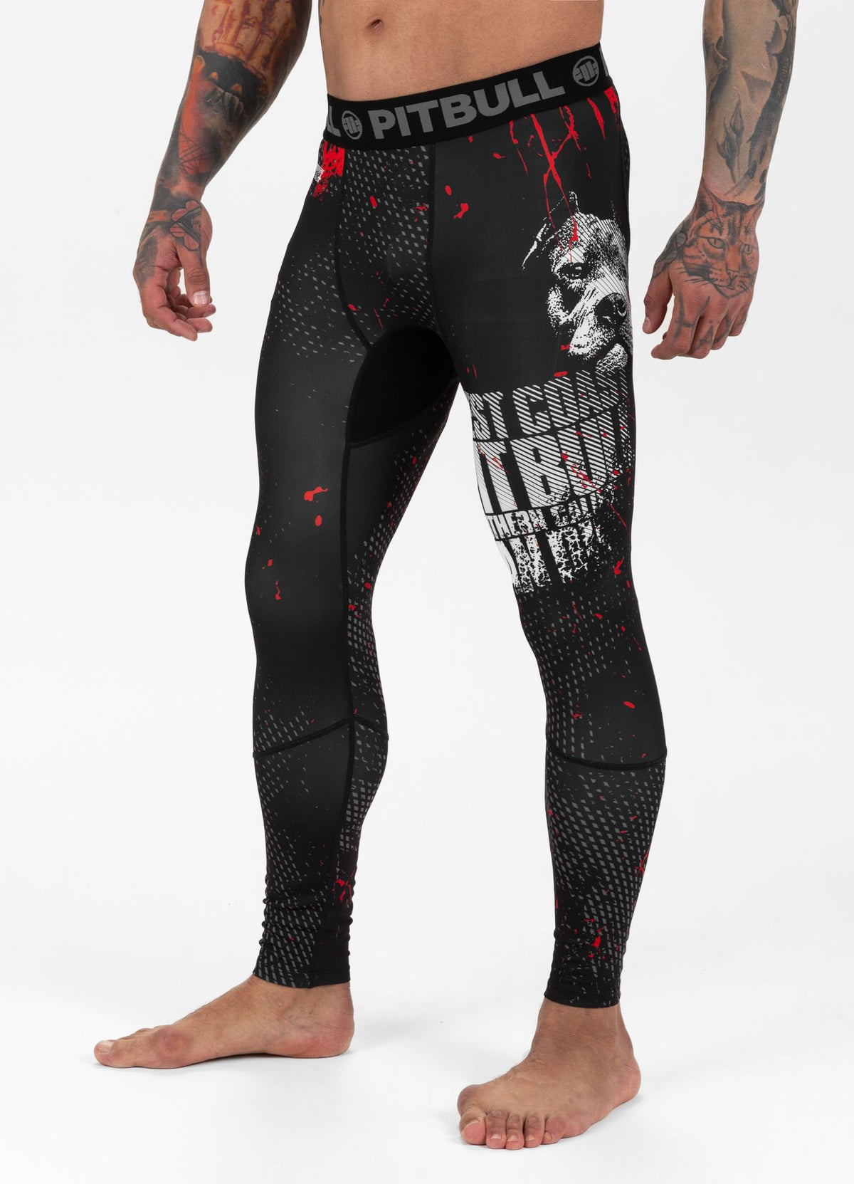 Sports Leggings Blood Dog II - Black/Red