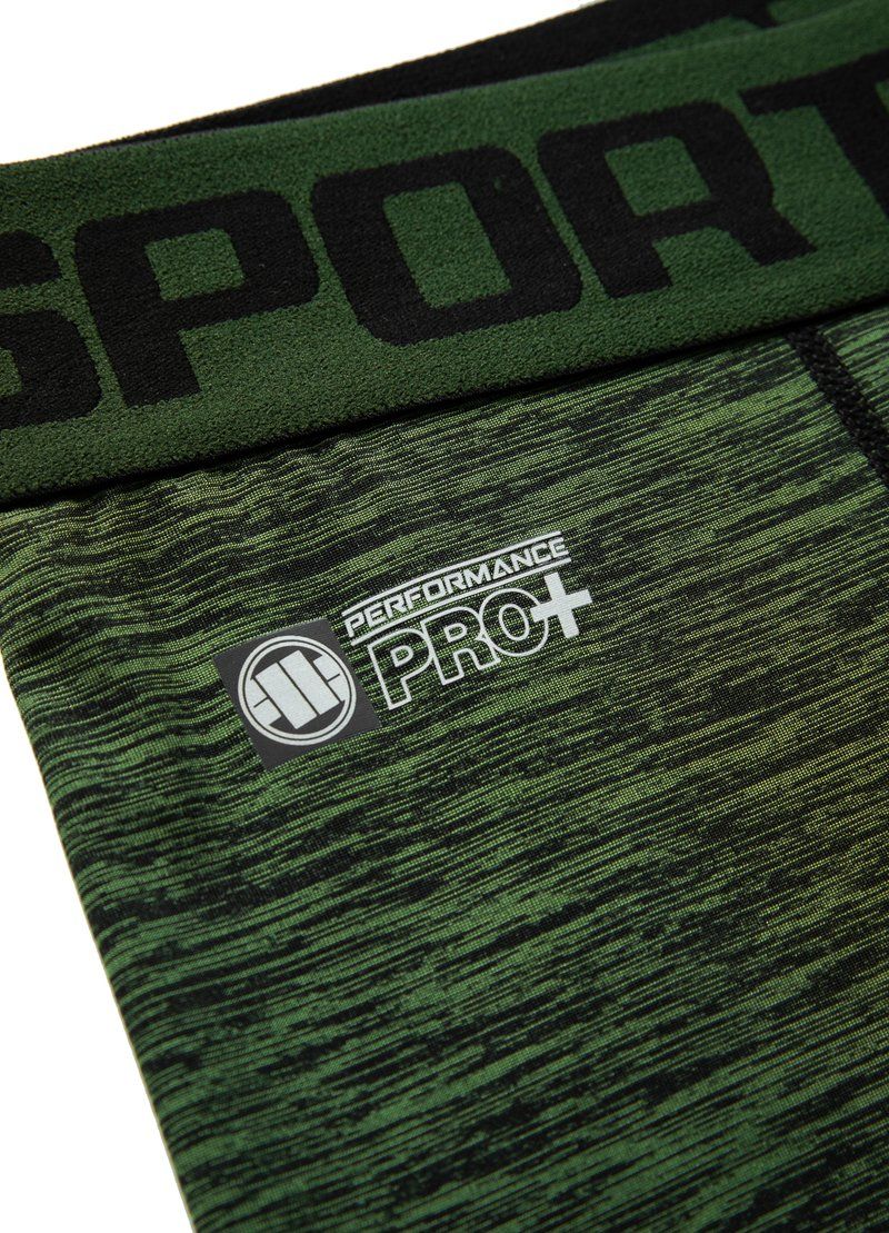 Small Logo Sports Compression Pants Performance Pro Plus - Olive