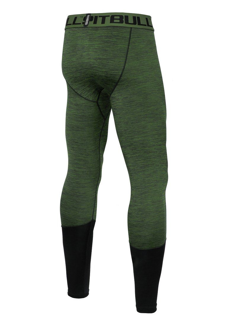 Small Logo Sports Compression Pants Performance Pro Plus - Olive