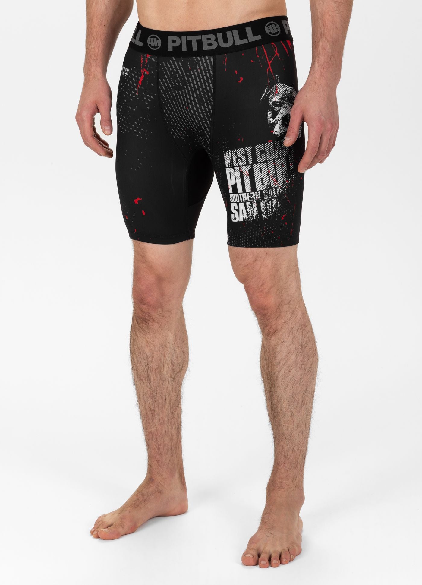 Red Dog II - Black/Red Compression Shorts