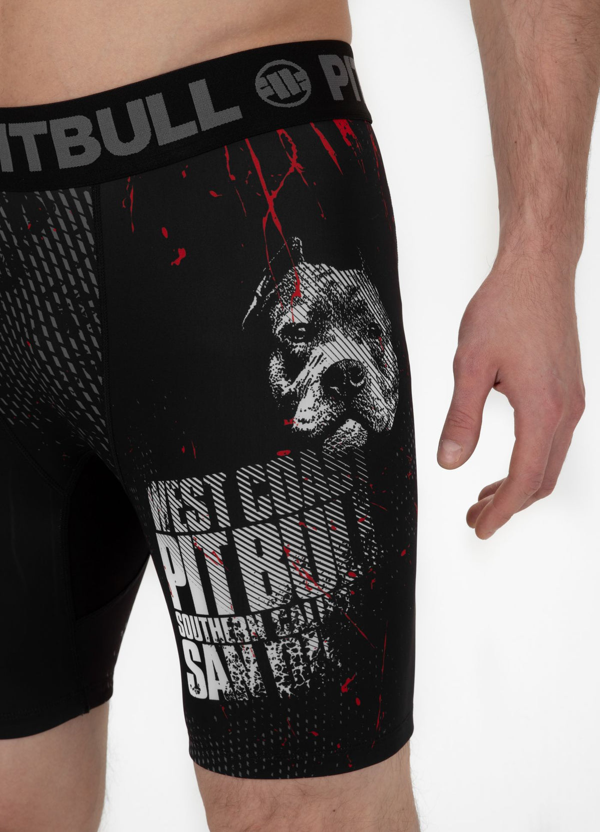 Red Dog II - Black/Red Compression Shorts