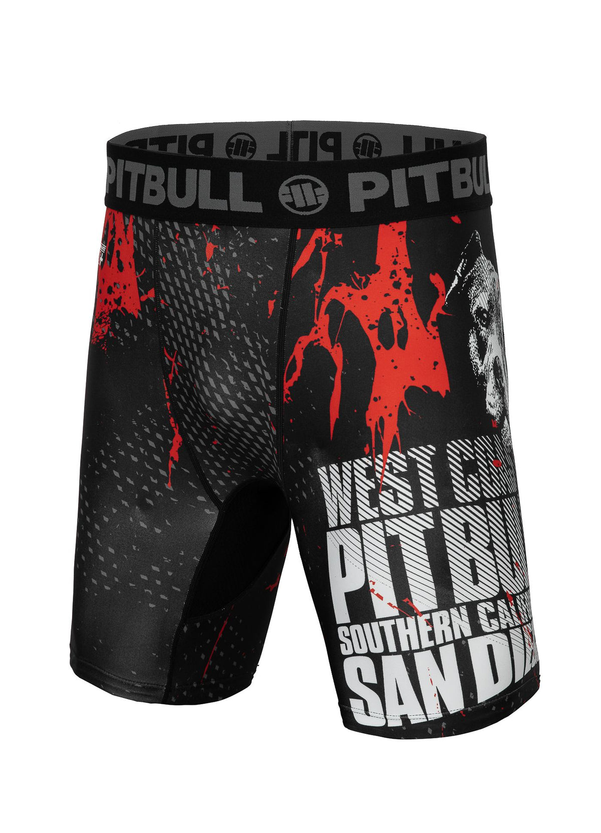 Red Dog II - Black/Red Compression Shorts