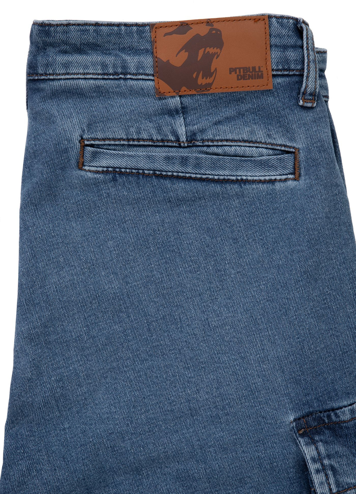 Denim Cargo Jean Shorts Classic Wash Deerhorn - Light Blue