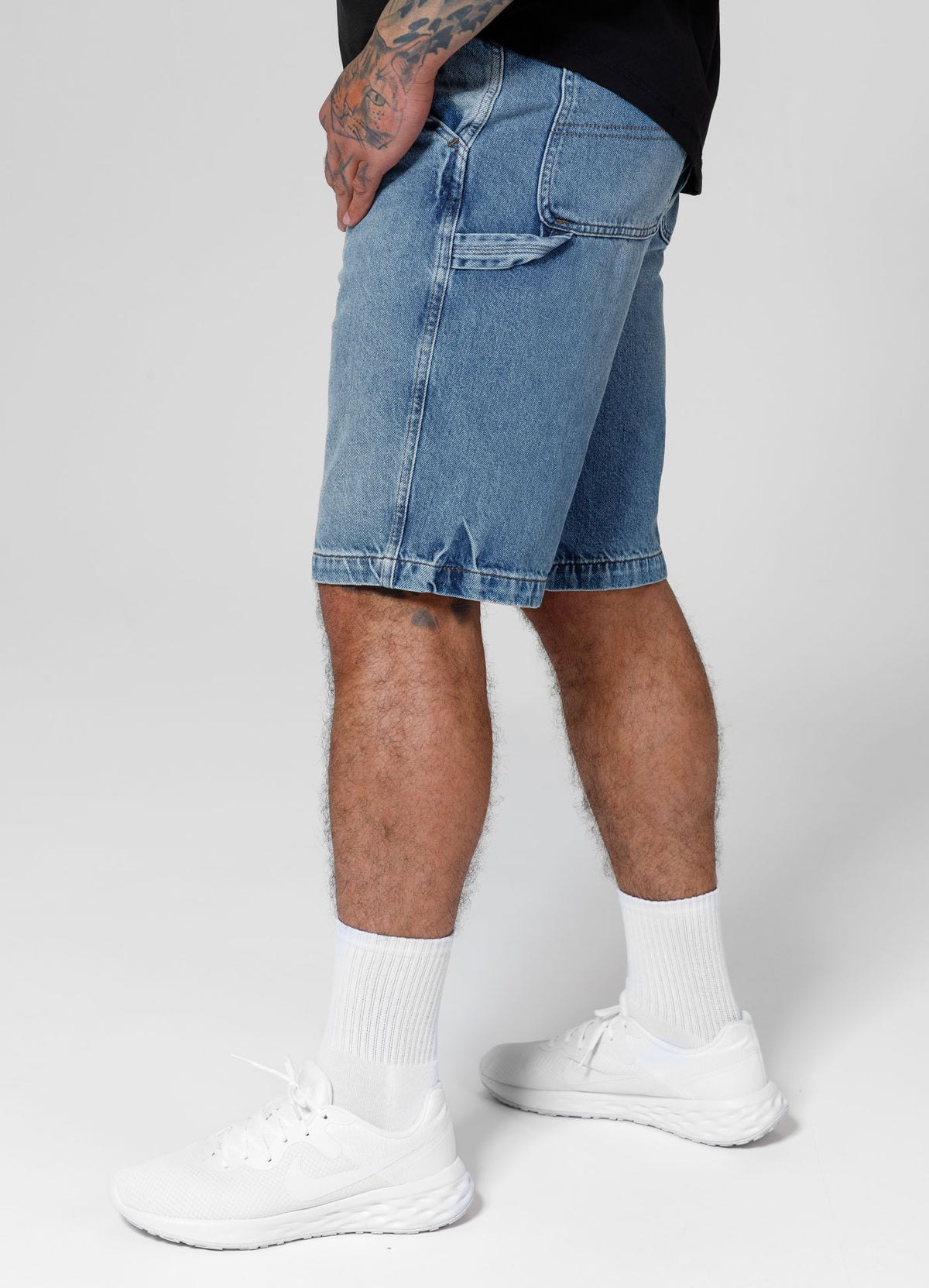 Carpenter Denim Jeans Shorts - Blue