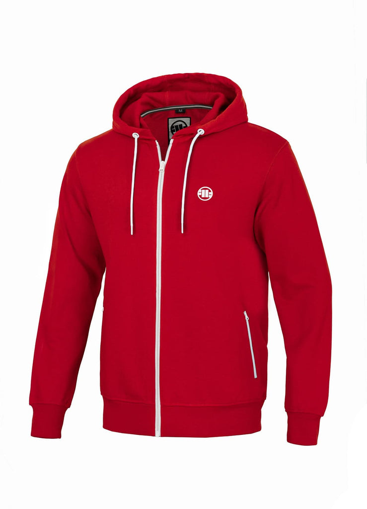 TERRY NEW LOGO Red Zip Hoodie - Pitbull Clothing