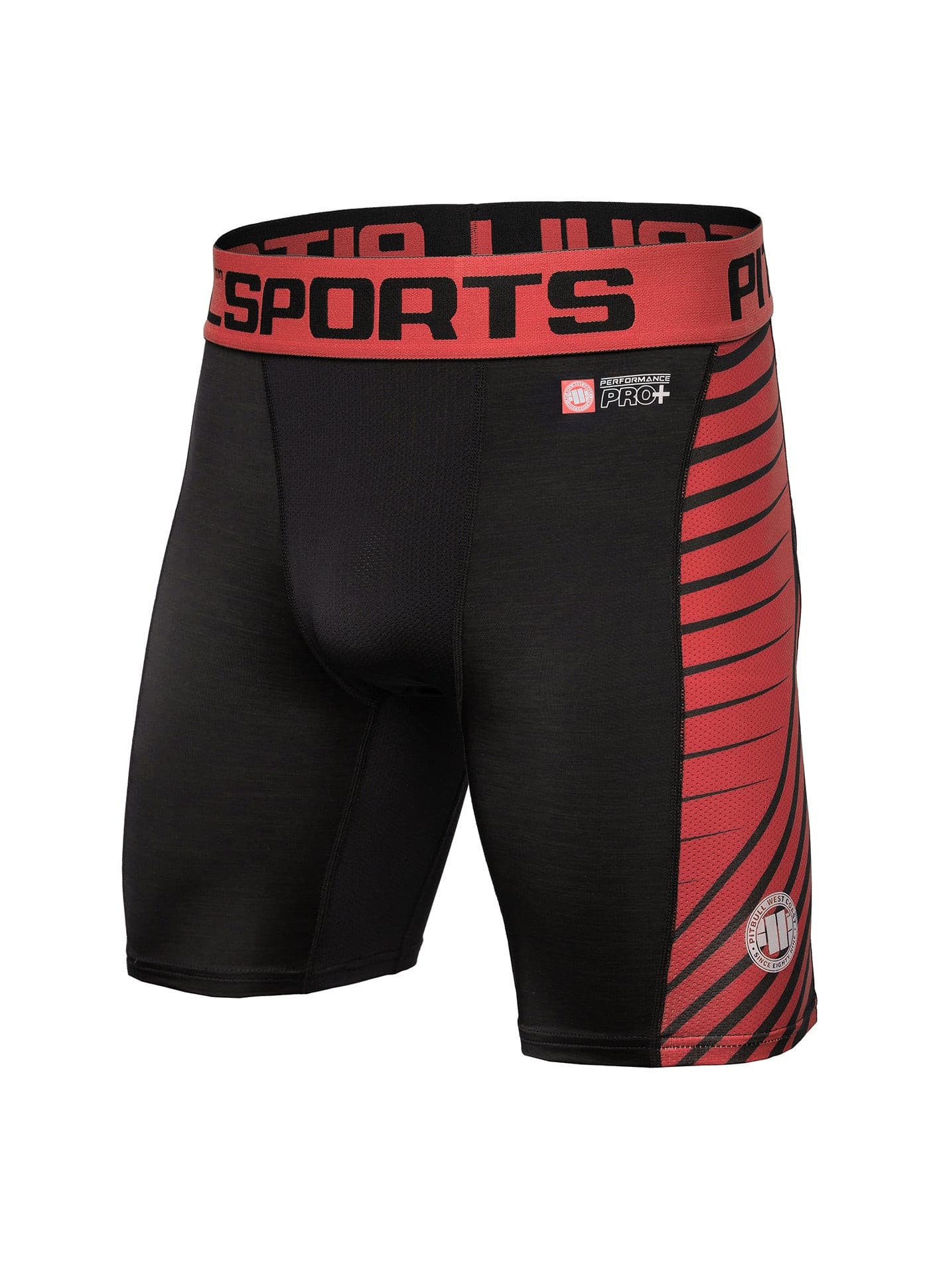 PRO PLUS Red Compression Shorts - Pitbull Clothing